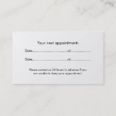 Zahnmedizinisch - Visitenkarten Terminkarte (Rückseite)