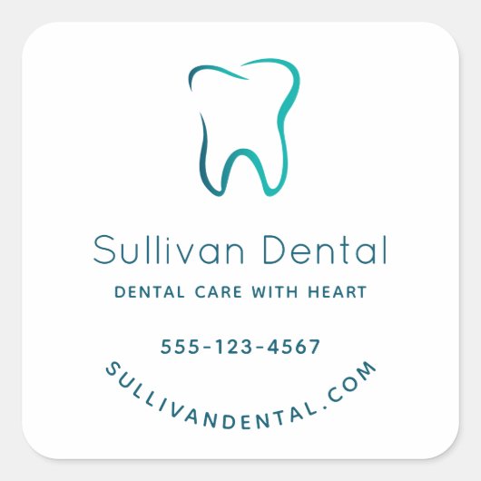 Zahnmedizinische Bildverarbeitung Quadratischer Aufkleber (Vorderseite)