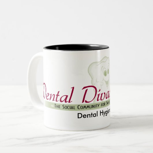 Zahnmedizinische Diva-Hygieniker-Tasse Zweifarbige Tasse (Vorderseite Links)