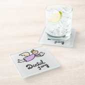 Zahnmedizinische Fee Glasuntersetzer (Schrägansicht)