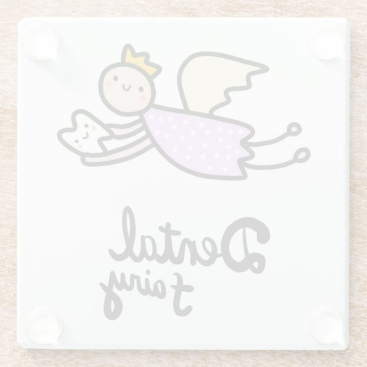 Zahnmedizinische Fee Glasuntersetzer (Rückseite)