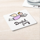 Zahnmedizinische Fee Rechteckiger Pappuntersetzer (angewinkelt)