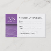 Zahnmedizinische/General-Dentist Visitenkarten Terminkarte (Rückseite)