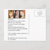 Zahnmedizinische Intro-Postkarte Ankündigungspostkarte (Rückseite)