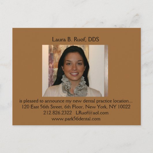 Zahnmedizinische Intro-Postkarte Ankündigungspostkarte (Vorderseite)