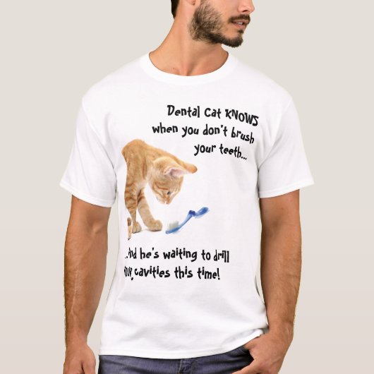Zahnmedizinische Katze T-Shirt (Vorderseite)
