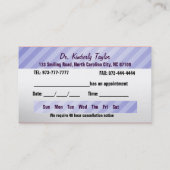 Zahnmedizinische Verabredung kardiert Schablone Terminkarte (Rückseite)