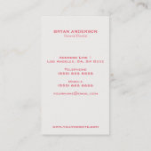 Zahnmedizinische Visitenkarte (Rückseite)