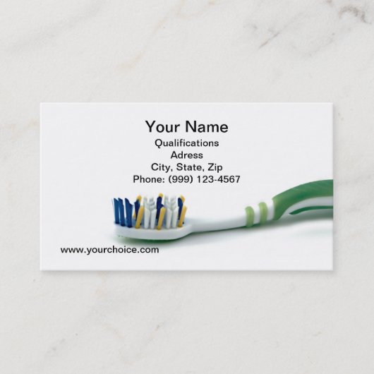 Zahnmedizinische Visitenkarte (Vorderseite)