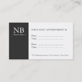 Zahnmedizinische Visitenkarten Terminkarte (Rückseite)