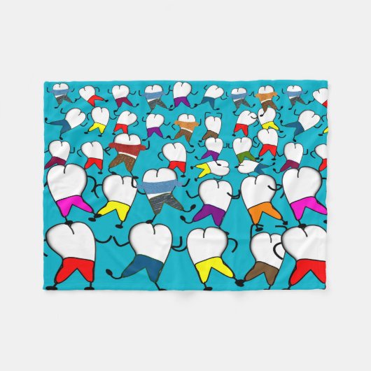 Zahnmedizinische Zahn-Kunst-Fleece-Decke Fleecedecke (Vorderseite (Horizontal))