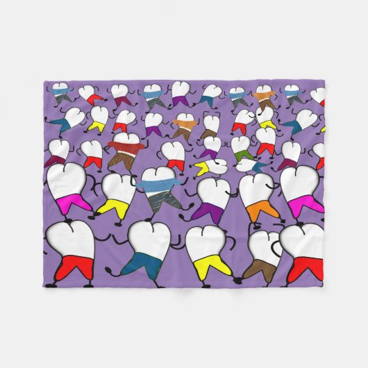 Zahnmedizinische Zahn-Kunst-Fleece-Decke lila Fleecedecke (Vorderseite (Horizontal))