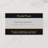 Zahnmedizinische Zahnarzt-Zahnpflege-Weiß-Zähne Terminkarte (Rückseite)