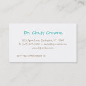 Zahnmedizinischer Geschäfts-Karten-niedlicher Terminkarte (Rückseite)