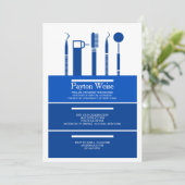 Zahnmedizinischer Instrument-Abschluss-königliches Einladung (Stehend Vorderseite)