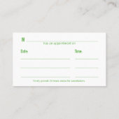 Zahnmedizinischer Minenspielstand - Ernennung Terminkarte (Rückseite)