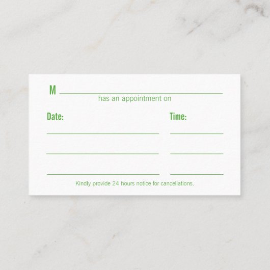 Zahnmedizinischer Minenspielstand - Ernennung Terminkarte (Rückseite)