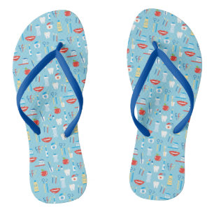Zahnmedizinisches blaues Muster Badesandalen