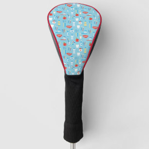 Zahnmedizinisches blaues Muster Golf Headcover