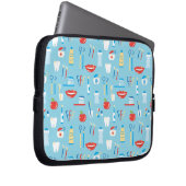 Zahnmedizinisches blaues Muster Laptopschutzhülle (Vorne Rechts)