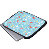 Zahnmedizinisches blaues Muster Laptopschutzhülle (Vorne Knopf)