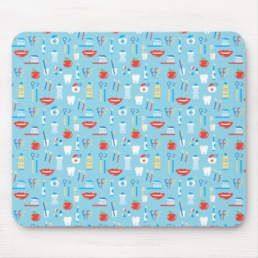 Zahnmedizinisches blaues Muster Mousepad (Vorne)