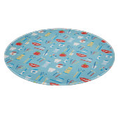 Zahnmedizinisches blaues Muster Schneidebrett (Ecke)