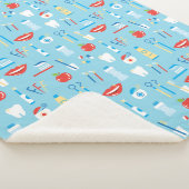 Zahnmedizinisches blaues Muster Sherpadecke (3/4)