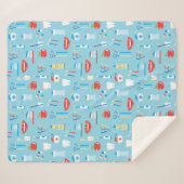 Zahnmedizinisches blaues Muster Sherpadecke (Vorderseite (Horizontal))