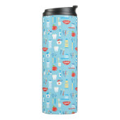 Zahnmedizinisches blaues Muster Thermosbecher (Nach links gedreht)