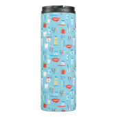 Zahnmedizinisches blaues Muster Thermosbecher (Rückseite)