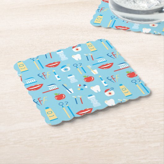 Zahnmedizinisches blaues Muster Untersetzer (angewinkelt)