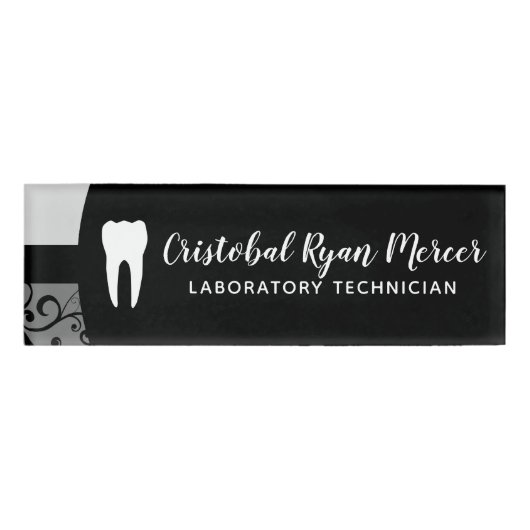 zahnmedizinisches Büro des beruflichen Damastes Namenschild (Vorderseite)