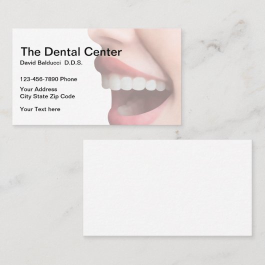 Zahnmedizinisches Büro-moderner Entwurf Visitenkarte (Vorne/Hinten)