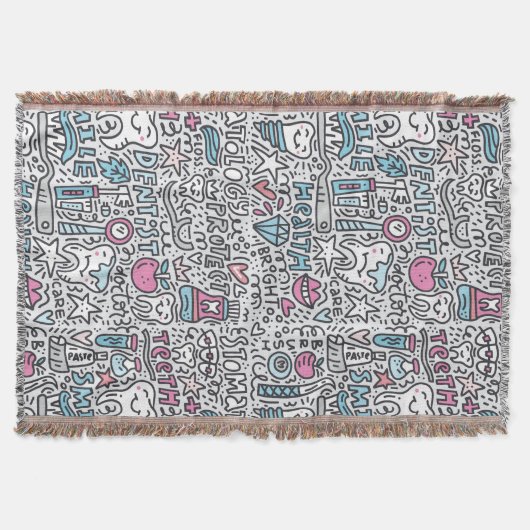 Zahnmedizinisches Cartoon-Muster Decke (Vorderseite)