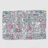 Zahnmedizinisches Cartoon-Muster Golfhandtuch (Horizontal)
