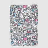 Zahnmedizinisches Cartoon-Muster Golfhandtuch (Vorderseite)