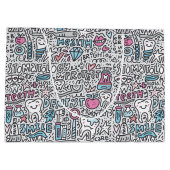 Zahnmedizinisches Cartoon-Muster Große Geschenktüte (Rückseite)