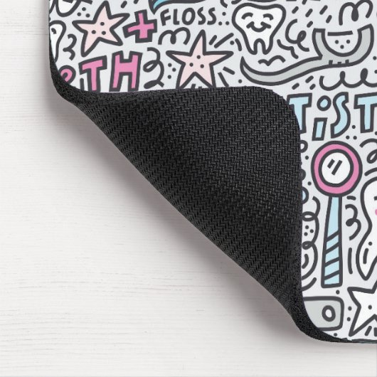 Zahnmedizinisches Cartoon-Muster Mousepad (Ecke)