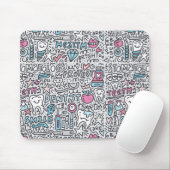 Zahnmedizinisches Cartoon-Muster Mousepad (Mit Mouse)