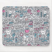 Zahnmedizinisches Cartoon-Muster Mousepad (Vorne)