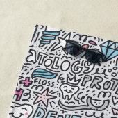 Zahnmedizinisches Cartoon-Muster Strandtuch (Beispiel)