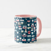 Zahnmedizinisches Klinik-Büro-Muster Tasse (VorderseiteRechts)