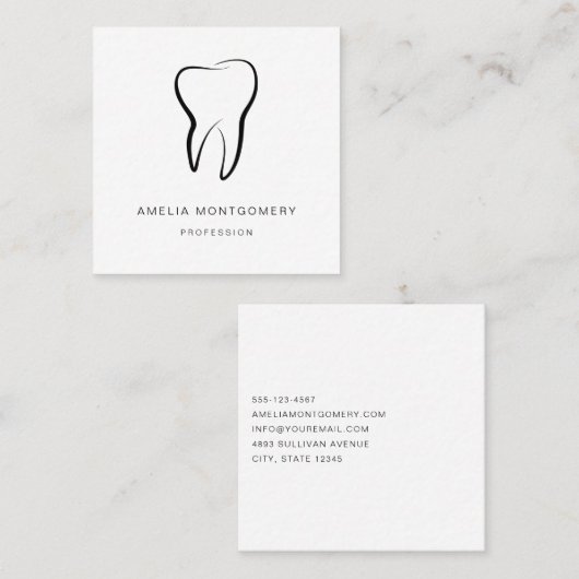 Zahnmedizinisches Zahnrad Quadratische Visitenkarte (Vorne/Hinten)
