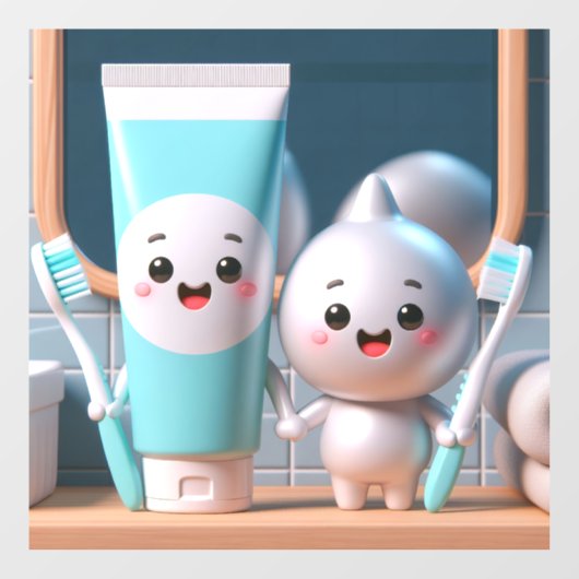 Zahnpasta Pals Fensteraufkleber (Blatt)