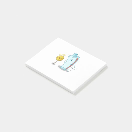 Zahnpasta schützt Süßzahn vor Lollipop Post-it Klebezettel (angewinkelt)