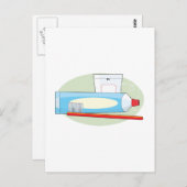 Zahnpasta und Brush Postkarte (Vorne/Hinten)