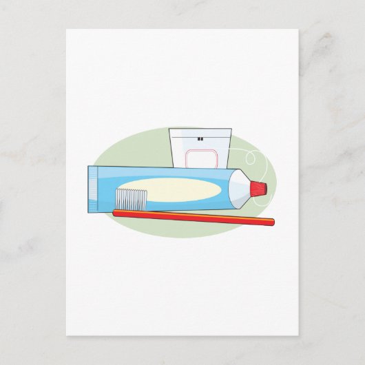 Zahnpasta und Brush Postkarte (Vorderseite)