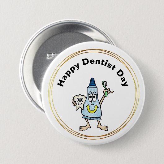 Zahnpasta und Zahnzahnarzttasten oder Nametag Button (Vorne & Hinten)