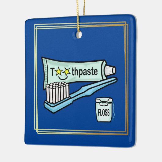 Zahnpasta, Zahnbürste, Zahnbürste Keramikornament (Links)